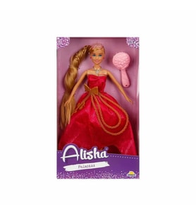 0835 SUN-RST-SIS-MNK Alisha Prenses Uzun Saçlı Aksesuarlı Bebek Set 29 cm 3renk -Sunman