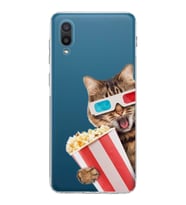 PrintiFy Samsung Galaxy A02 ile Uyumlu Kedi 1 Kamera Korumalı Şeffaf Kılıf