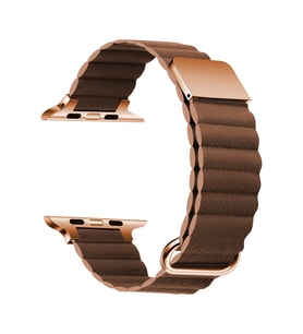 Apple Watch Ultra 49mm Uyumlu Kordon PU Deri Bakla Tasarımlı Mıknatıslı KRD-78 Kayış
