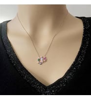 Rose Kaplama Nazar Daldaki Kuşlar Gümüş Kolye (Karışık)