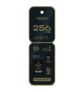 Powerway Premium 256 GB 90MB/S Ultra Hızlı 4K Destekli SDXC Hafıza Kartı