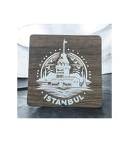 6 Lı Mdf Bardak Altlığı Dekoratif ECCECA1003