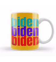 democrat biden 2024 Election   Vintage Retro Rainbow Style Kupa Bardak Porselen