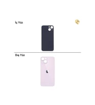 iPhone 13 mini Pembe Renk Arka Kapak Arka Cam Batarya Kapağı Lazer Kesim Kapak Pil Kapağı