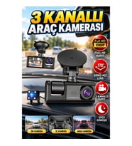 Üç Kameralı Araç Kamerası Full HD 1080P Ön + HD İç ve Arka Kamera, 170° Geniş Açı