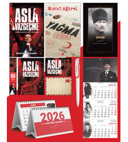 Asla Vazgeçme - Ayraç - Kartpostal - Poster - Yağma - Sayıştay Belgeleri -  2026 Ajanda Komutan - Gazi Duvar Takvimi - Masa Takvimi