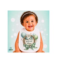 Hoşgeldin Bebek Keten Bebek Mama Önlüğü – Yumuşak, Emici, Yıkanabilir, Özel Tasarım P058