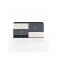 Arges Konsol 3 Raflı 3 Çekmeceli 4 Kapaklı 176x30x99 Antrasit-Antrasit/Aytaşı