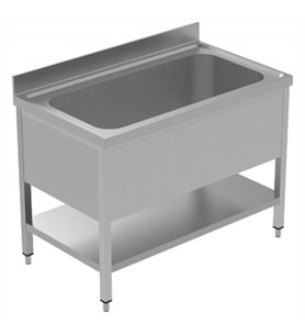 Electrolux Professional Yıkama-süzme Tezgahı, 1 Evye (1080x540x350 Mm), Taban Raflı - 1200 Mm, Plus LSGVLP1201