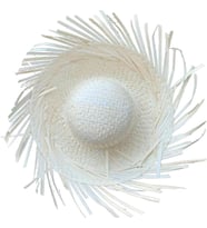 Tropikal Parti Beyaz Hasır Hawaii Şapkası 13x36 cm