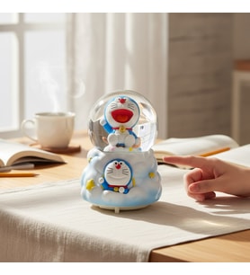 Doraemon Temalı Işıklı Müzikli Püskürtmeli Büyük Boy Kar Küresi