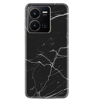 Vivo Y22 Kılıf Resimli Desenli Baskılı Silikon Siyah Mermer 1299