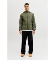 Jack & Jones JCOCLUB Windbreaker Erkek Kapüşonlu Rüzgarlık Mont Hafif Yağmurluk (Yeşil)