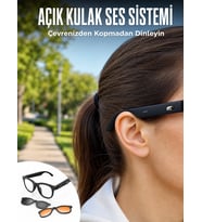 Mey İthalat® Yapay Zekâ Destekli Akıllı Bluetooth Gözlük Açık Kulak Ses Sistemi Günlük Kullanıma Uygun Hafif Tasarım