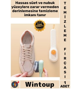 #Fırça Ergonomik Tutma Saplı Bot Süet Nubuk Ayakkabı Bakım Leke Çıkarıcı Hazneli Temizlik Fırçası