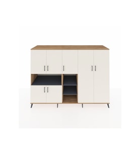 Kronos Dolap 13 Raflı 7 Kapaklı 220x59x163 Çam-Aytaşı/Antrasit