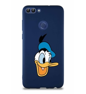 Huawei P Smart Soft Premier Kapak Donald Duck-A Tasarımlı Silikon Kılıf - Lacivert (Şeffaf)
