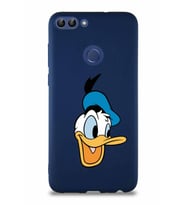 Huawei P Smart Soft Premier Kapak Donald Duck-A Tasarımlı Silikon Kılıf - Lacivert (Şeffaf)