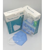 AngelMask Yetişkin Gök Mavi Renkli FFP2 N95 Maske 10'lu Kutu
