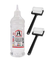 Puzzle Yapıştırıcı 500 ml 1 Adet ve Silindir Sünger Fırça 2 Adet Monalisa Pazıl Yapıştırıcısı (Şeffaf)