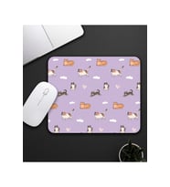 Kedi Figürlü Mor Renk Mouse Pad 23x19cm Fare Altlığı Kaydırmaz Taban De582
