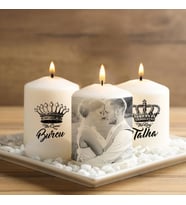 Kişiye Özel Kral ve Kraliçe Dekoratif Mum Seti