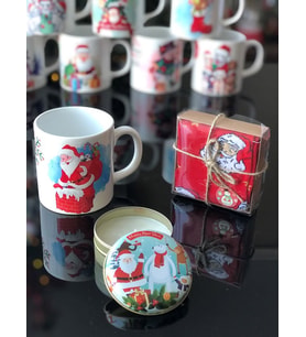 Yılbaşı Kupa Ve Yeni Yıl Özel Baskılı Metal Kutu Mum Ve Çorap Karışık  Yollanır