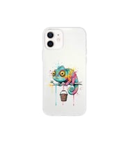 iPhone 12 Mini ile Uyumlu Splash Bukalemun Tasarımlı Şeffaf Silikon Kılıf