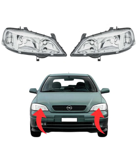 Opel Astra G Sağ (Yolcu) Ve Sol (Şoför) Far 98/04 Beyaz 1216156-1216157