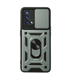 Oppo A74 4g Kılıf Pars Lens Yüzüklü Silikon - Yeşil