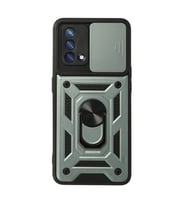 Oppo A74 4g Kılıf Pars Lens Yüzüklü Silikon - Yeşil