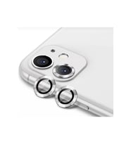 Iphone 12 Mini Kamera Koruyucu Lens Mercek Metal Çerçeveli 2li Set Gümüş Gri - Silver
