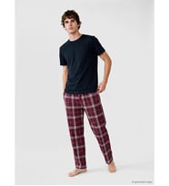 LC WAIKIKI Bordo Regular Fit Ekose Erkek Pijama Alt