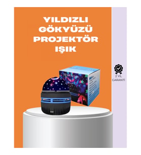 Mey İthalat® Star Master Galaxy Projektör – 360° Dönebilen Gece Lambası, Dekoratif Ambiyans Işığı
