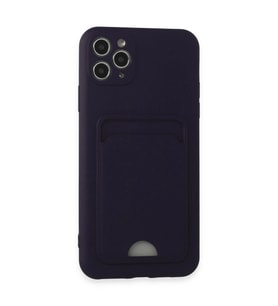 Apple İphone 11 Pro Max Kılıf Kelvin Kartvizitli Silikon - Derin Mor