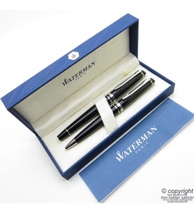 Waterman Expert Lake Siyah CT Roller Kalem + Tükenmez Kalem Set  İsme Özel Kalem  Hediye Kalem