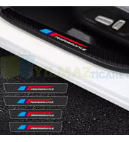 Bmw M Performance Logo Karbon Kapı Eşiği Koruma Oto Sticker Etiket Yapıştırma Araba 4 Parça