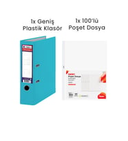 1 Adet Tigra Geniş Klasör 1 Adet Noki 100'lü Poşet Dosya Ofis Seti