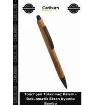 Özel Üretim Promosyon Logolu Lazer Baskı Touchpen Tükenmez Kalem Dokunmatik Ekran Uyumlu Bambu