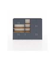 Arges Dolap 14 Raflı 9 Kapaklı 220x30x163 Antrasit-Antrasit/Çam