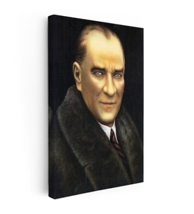 Kanvas Tablo Atatürk Kışlık Palto Atatürk Tablosu Ev Ofis Duvar Dekoru