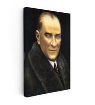 Kanvas Tablo Atatürk Kışlık Palto Atatürk Tablosu Ev Ofis Duvar Dekoru