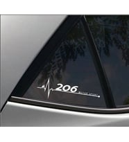 206 Nabız Kalp atışı sticker 2 adet kelebek cam