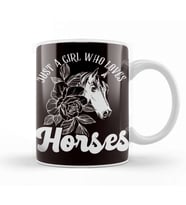 Girl Who Loves Horses Horse Head Horseshoe Equestrian Sport Kupa Bardak Porselen
