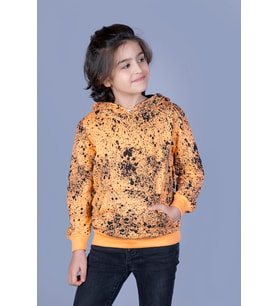 Toontoy Erkek Çocuk Püskürtme Baskılı Sweatshirt (Turuncu)
