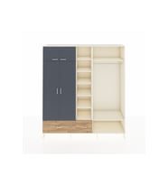 Hyperion Dolap 12 Raflı 2 Çekmeceli 2 Askılı 220x44x243 Aytaşı-Antrasit/Çam