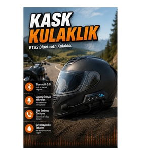 BT22 Kask Bluetooth Kulaklık Bluetooth 5.0 Gürültü Önleyici Mikrofon Suya Dayanıklı