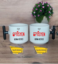 Optisyen Kupa Bardak T Siyah Kulplu Tıp Bayramı Hediyesi