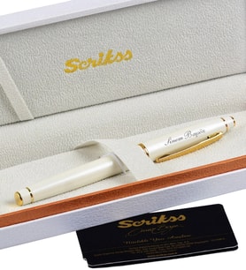 Scrikss Kişiye Özel Beyaz Gold Renk Roller Kalem