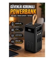 4 Çıkışlı Hızlı Şarj Powerbank – LED Ekran, Fener ve Çoklu Güvenlik Koruması
